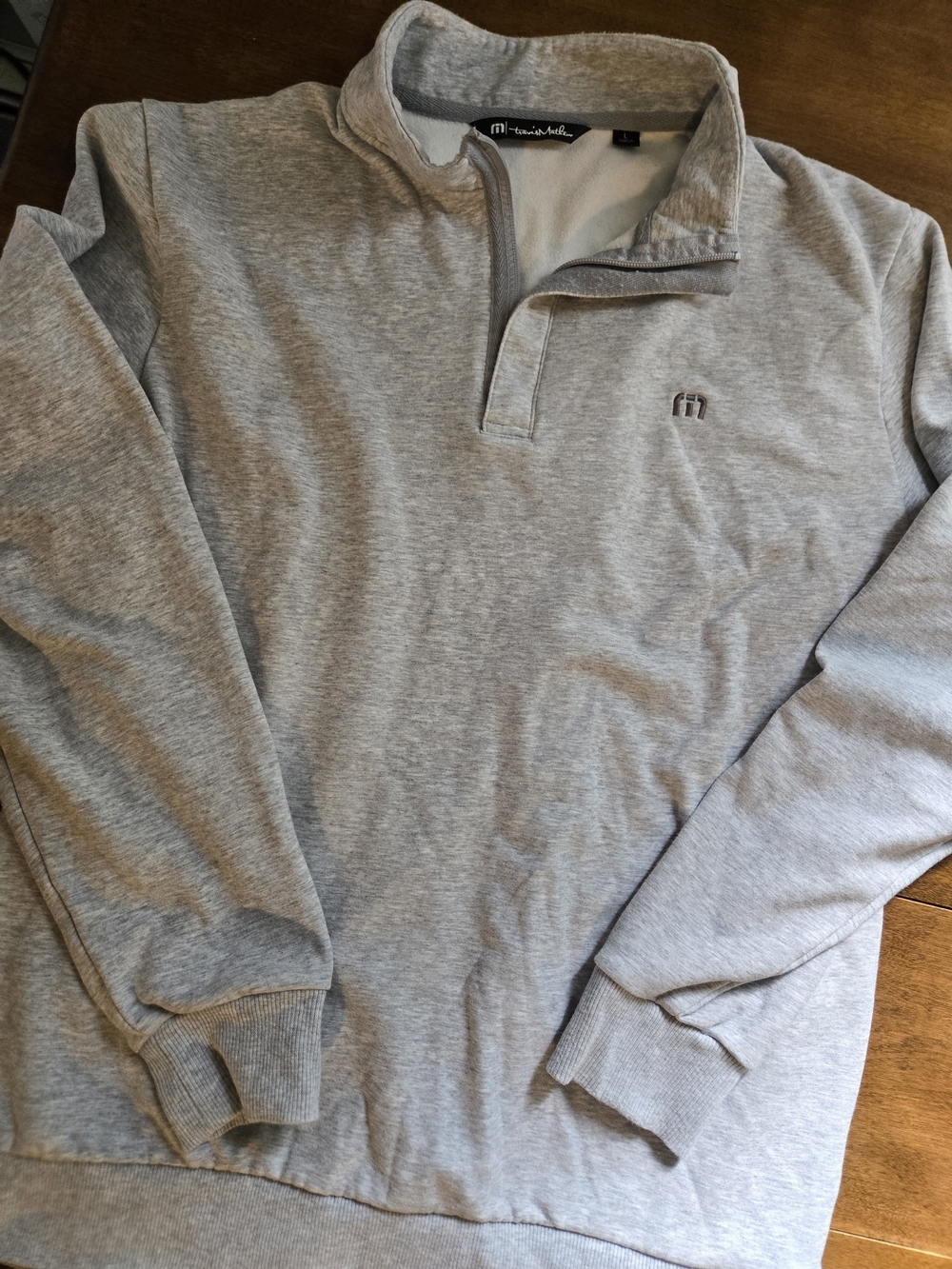 Travis Mathew Light Gray Quarter-Zip Pullover Sweater